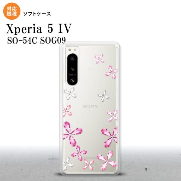 Xperia 5IV Xperia5IV スマホケース 背面ケースソフトケース 花柄 カット ピンク...