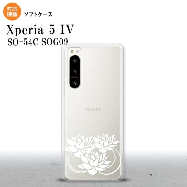 Xperia 5IV Xperia5IV スマホケース 背面ケースソフトケース 蓮 クリア 白 nk...