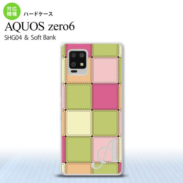 SHG04 AQUOS zero6 スマホケース ハードケース パッチワーク ミックスF 緑 +アル...