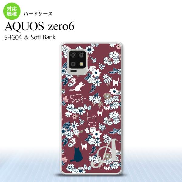 SHG04 AQUOS zero6 スマホケース ハードケース 猫 花 紫 +アルファベット  nk...