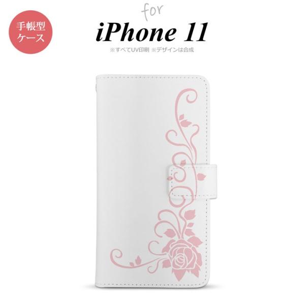 iPhone11 iPhone11 手帳型スマホケース カバー バラ クリア ピンク  nk-004...