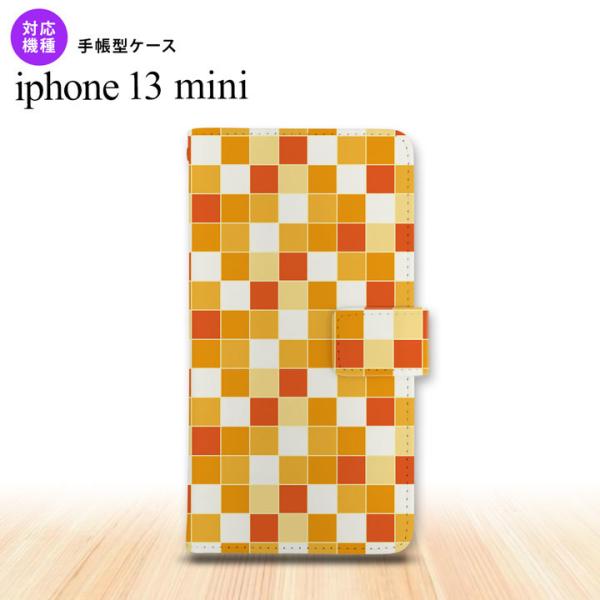 iPhone13mini iPhone13 mini 手帳型スマホケース カバー スクエア モザイク...