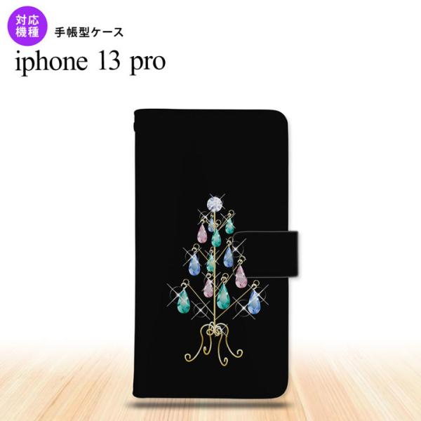 iPhone13 Pro iPhone13Pro 手帳型スマホケース カバー ツリーイヤリング 黒 ...