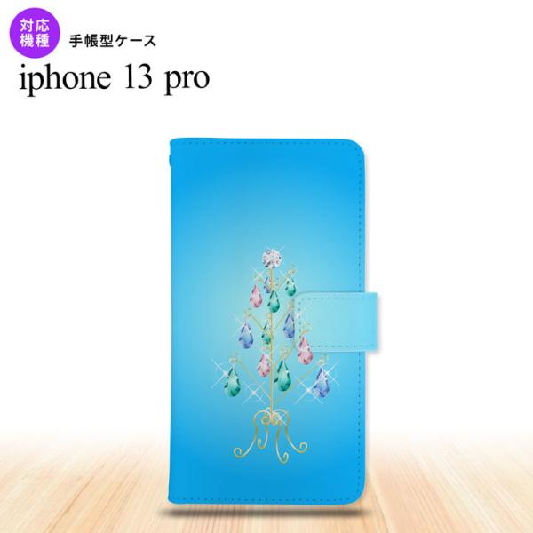 iPhone13 Pro iPhone13Pro 手帳型スマホケース カバー ツリーイヤリング 青 ...