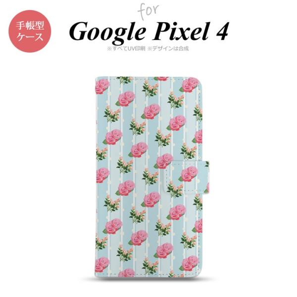 GooglePixel4 Google Pixel 4 手帳型スマホケース カバー 花柄 バラ レー...