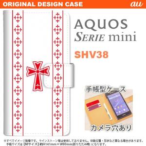 手帳型 ケース SHV38 スマホ カバー AQUOS SERIE mini アクオス ゴシック 赤 nk-004s-shv38-dr1007｜nk117