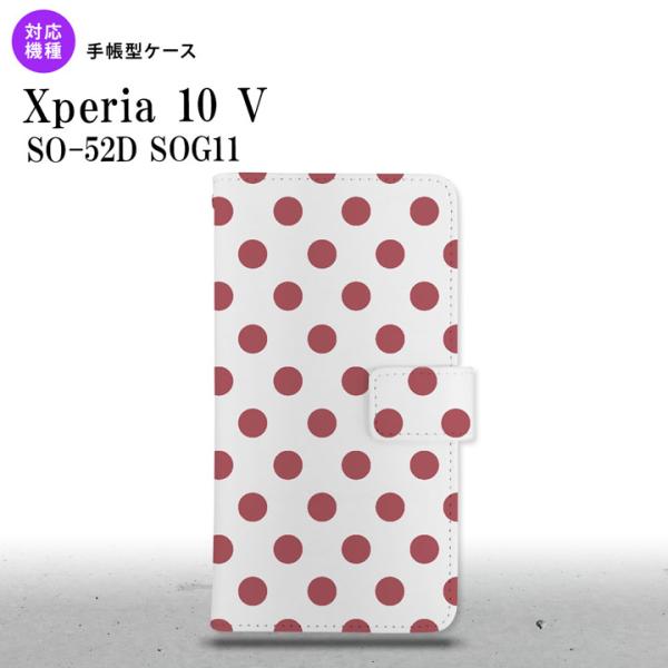 Xperia10V Xperia10V 手帳型スマホケース カバー ドット 水玉 白 スモーク ピン...