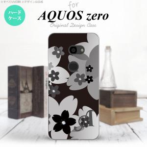 AQUOS zero アクオス ゼロ 801SH スマホケース カバー ハードケース 花柄・サクラ 黒 イニシャル 対応 nk-801sh-061i｜nk117