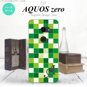 AQUOS zero アクオス ゼロ 801SH スマホケース カバー ハードケース スクエア 緑 イニシャル 対応 nk-801sh-1022i｜nk117