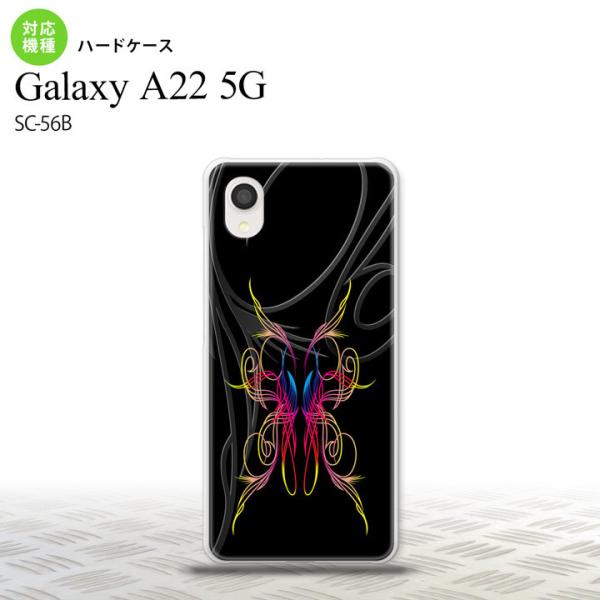 SC-56B Galaxy A22 スマホケース ハードケース ピンスト 黒 ピンク ブルー  nk...