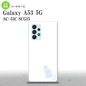 SC-53C SCG015 Galaxy A53 5G スマホケース 背面ケース ハードケース 猫 影 白 クリア  nk-a53-428｜nk117