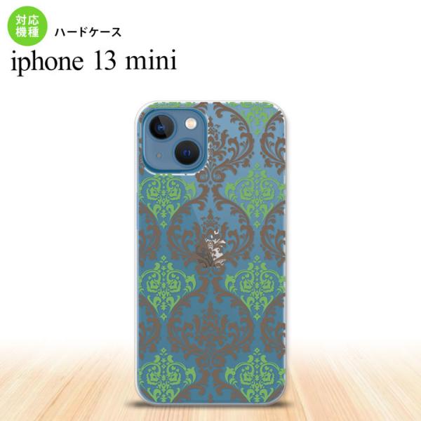 iPhone13mini iPhone13 mini ケース ハードケース ダマスク A クリア 茶...