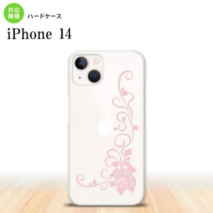 iPhone14 iPhone14 スマホケース 背面ケース ハードケース バラ B クリア ピンク  nk-i14-1071｜nk117