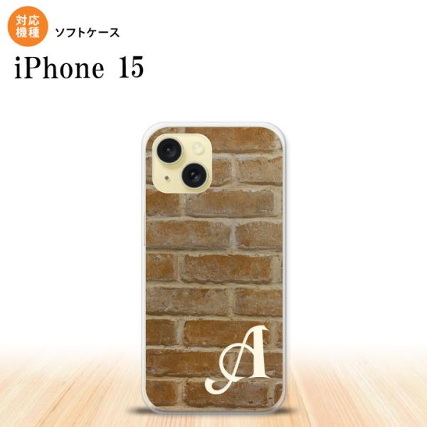 iPhone15 iPhone15 スマホケース 背面ケースソフトケース ピクチャ レンガ 茶 +ア...