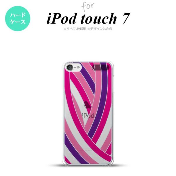 iPod touch 第7世代 第6世代 背面ケース カバー ステンドグラス風 帯 ピンク ステンド...