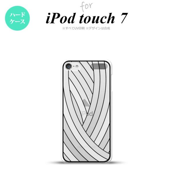 iPod touch 第7世代 第6世代 背面ケース カバー ステンドグラス風 帯 ホワイト ステン...