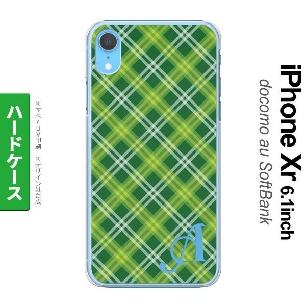 iPhoneXR iPhone XR スマホケース ハードケース チェック A 緑 +アルファベット...