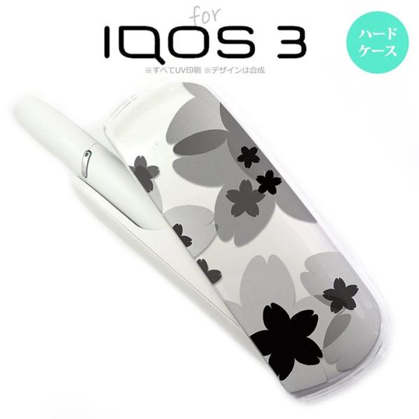 iQOS3 アイコス3 iqos3  ケース カバー ハード 花柄・サクラ 黒 nk-iqos3-0...