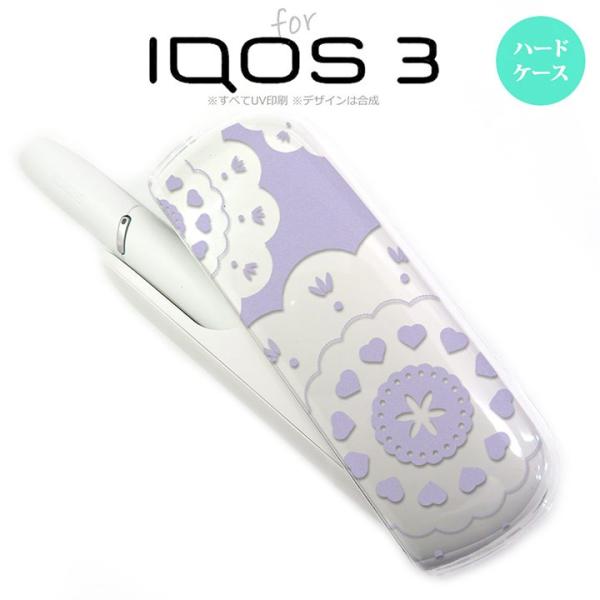 iQOS3 アイコス3 iqos3  ケース カバー ハード レース・クリア 紫 nk-iqos3-...