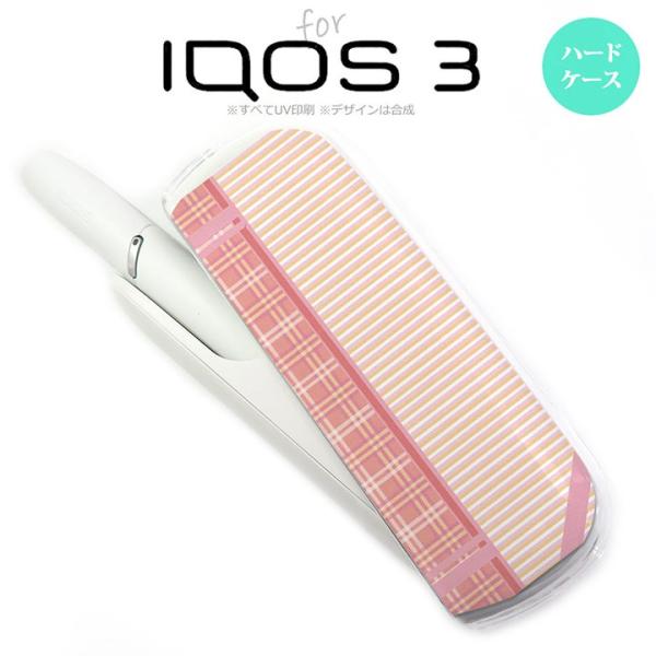 iQOS3 アイコス3 iqos3  ケース カバー ハード チェック・ボーダー ピンク nk-iq...