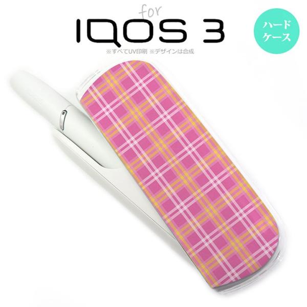 iQOS3 アイコス3 iqos3  ケース カバー ハード チェックB ピンク nk-iqos3-...