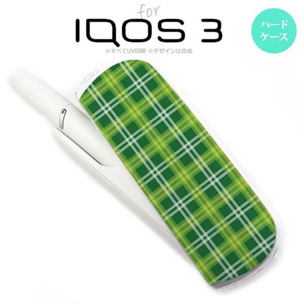 iQOS3 アイコス3 iqos3  ケース カバー ハード チェックB 緑 nk-iqos3-43...