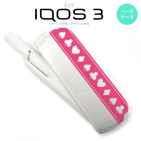 iQOS3 アイコス3 iqos3  ケース カバー ハード トランプ(帯) ピンク×クリア nk-...