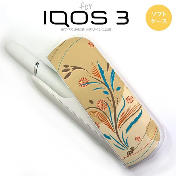 iQOS3 アイコス3 iqos3  ケース カバー ソフト 和柄 ベージュ nk-iqos3-tp...