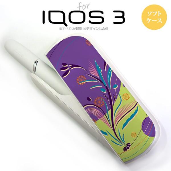 iQOS3 アイコス3 iqos3  ケース カバー ソフト 和柄 紫×緑 nk-iqos3-tp1...