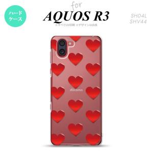 SH-01M/SHV44 AQUOS R3 スマホケース ハードケース ハート A 赤  nk-r3-017｜nk117