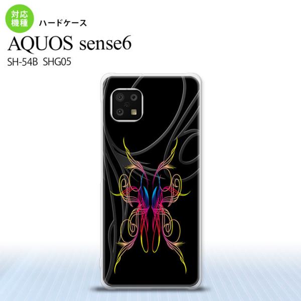 SH-54B SHG05 AQUOS sense6 スマホケース ハードケース ピンスト 黒 ピンク...