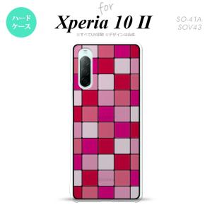 Xperia10 II 対応 スマホケース 背面カバー ステンドグラス風 きれい スクエア ピンク ステンドグラス風 nk-xp102-sg08｜nk117