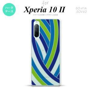 Xperia10 II 対応 スマホケース 背面カバー ステンドグラス風 きれい 帯 ブルー ステンドグラス風 nk-xp102-sg16｜nk117
