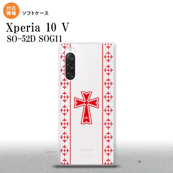 Xperia10V Xperia10V スマホケース 背面ケースソフトケース ゴシック クリア 赤 ...