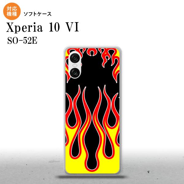 Xperia10VI Xperia10VI スマホケース 背面ケースソフトケース ファイヤー 炎 黒...