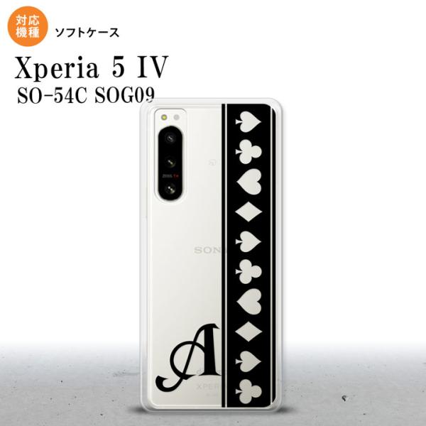 Xperia 5IV Xperia5IV スマホケース 背面ケースソフトケース トランプ 帯 黒 ク...
