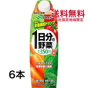 伊藤園 1日分の野菜 紙パック 1L(1000ml) 1ケース（6本）【野菜ジュース】屋根型キャップ付容器｜nkms