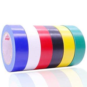 ビニールテープ 6色入 電気絶縁 テープ ハーネステープ 耐熱 テープ 17mm x 9m