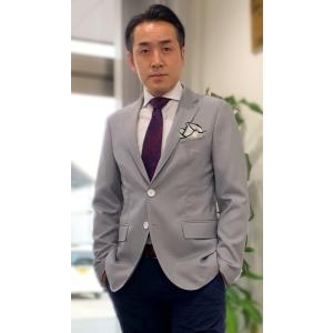 メンズ春夏シングルジャケット　スカイグレー　40代　50代