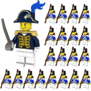 ☆国内発送☆　レゴ　互換　ミニフィグ　大量２１体　海兵　水兵　提督　総督軍　兵士　人形　パイレーツ　LEGO規格｜nmoat
