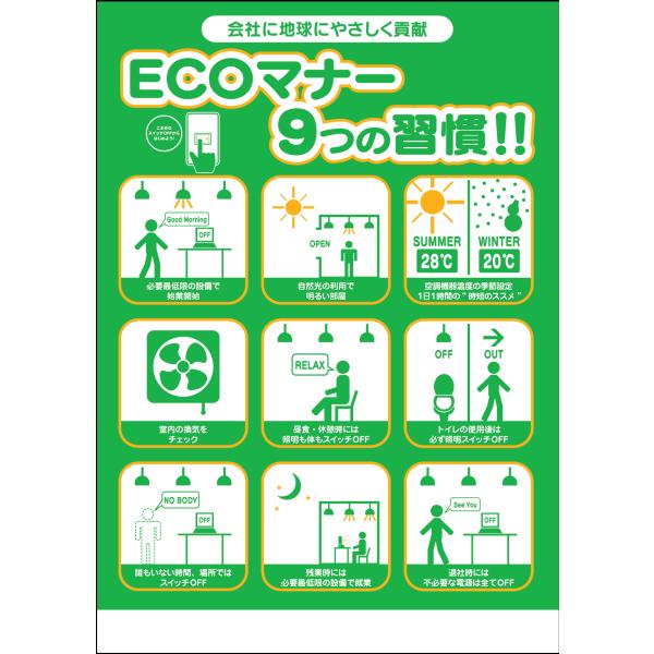 ECOマナー9つの習慣　マニュアルポスター（10枚セット）