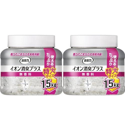 2個セット消臭力 イオン消臭プラス 部屋用 トイレ用 置き型 無香料 特大 本体 1.5kg クリア...