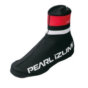 Pearl 7997-6　ウィンドブレーク　プリントシューズカバー　5℃対応　ブラック＆レッド　Mサイズ　寒風を通さず暖かい　 新品未使用｜nnllyamanashi