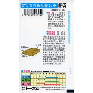 シソの種 ちりめん青しそ 3ml 品番1394...の詳細画像1