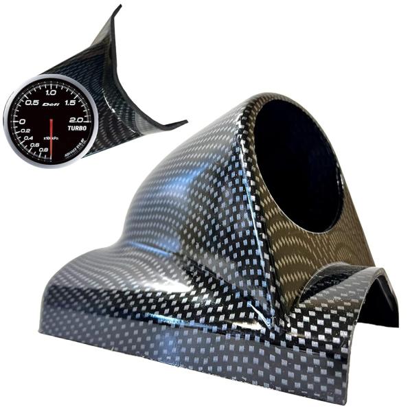 【にしはや】 オートゲージ 追加メーター カバー ピラー右ハンドル 用 カーボン柄