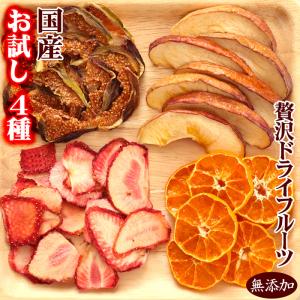 ドライフルーツ お試し 4種 ミックス 詰め合わせ 無添加 砂糖不使用 国産 約37g いちご いちじく りんご みかん ドライ イチゴ フルーツ 送料無料 ポイント消化