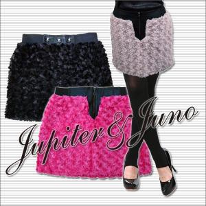 Jupiter&Juno  ジュピターアンドジュノ  Skull Flower Fur Skirt(スカル フラワーファー スカート)｜no-no-no