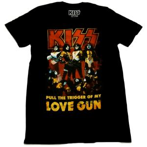 KISS バンドTシャツ ブラック KISS Band Concert T-Shirt Shredded Sleeve Metal Rock & Roll Music