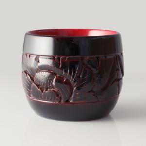 藤井漆工 村上堆朱 夫婦椀 牡丹｜漆器 お椀 新潟 村上 厄除け 魔除け