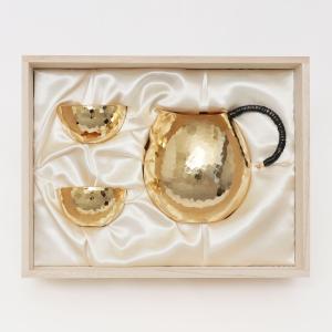 清雅堂 鎚起銅器 酒器「ぐい呑み」青藍色（口径50mm、容量50ml）[清雅
